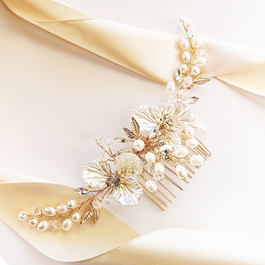 GRZEBIEŃ grzebyk ślubny do UPIĘCIA na ślub GAŁĄZKI kryształy glam