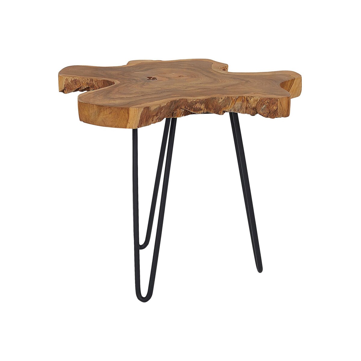 Zestaw 2 stolików pomocniczych CAMROSE Drewno tekowe Ciemnobrązowy