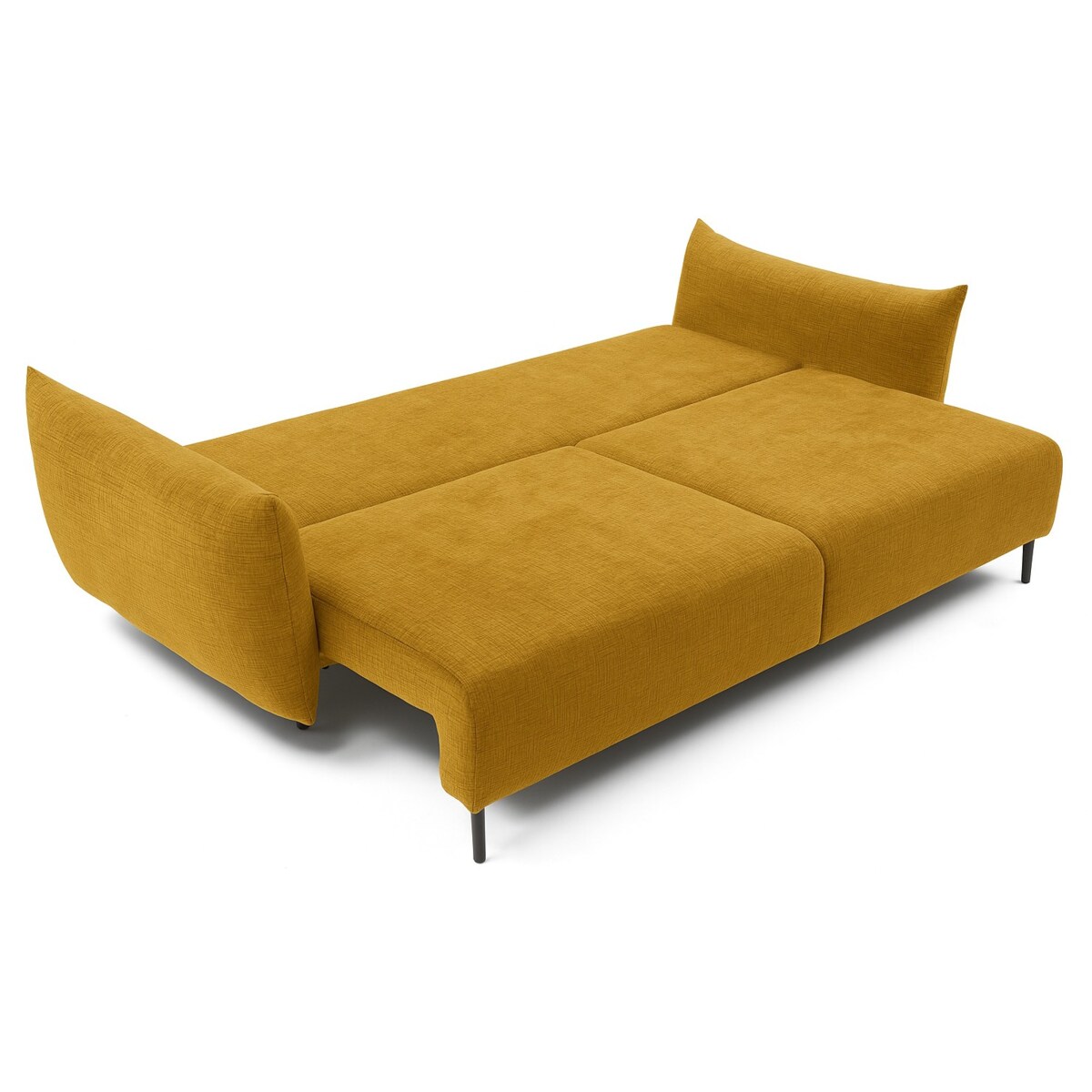 Kanapa ADA z funkcją spania i pojemnikiem, tkanina szenilowa, żółta