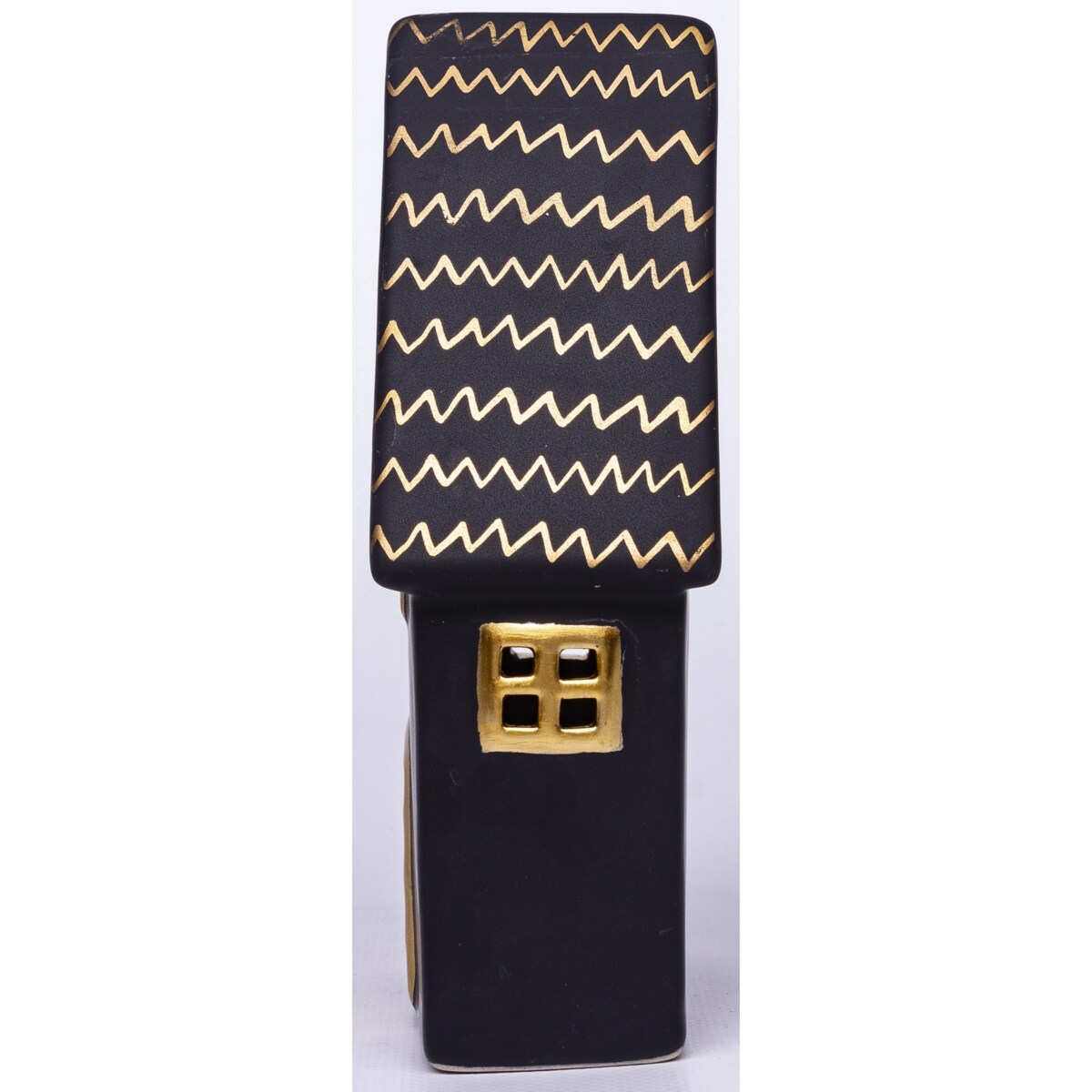 Dolomitowy czarny domek LED 19x12x6,5 cm JOUDA