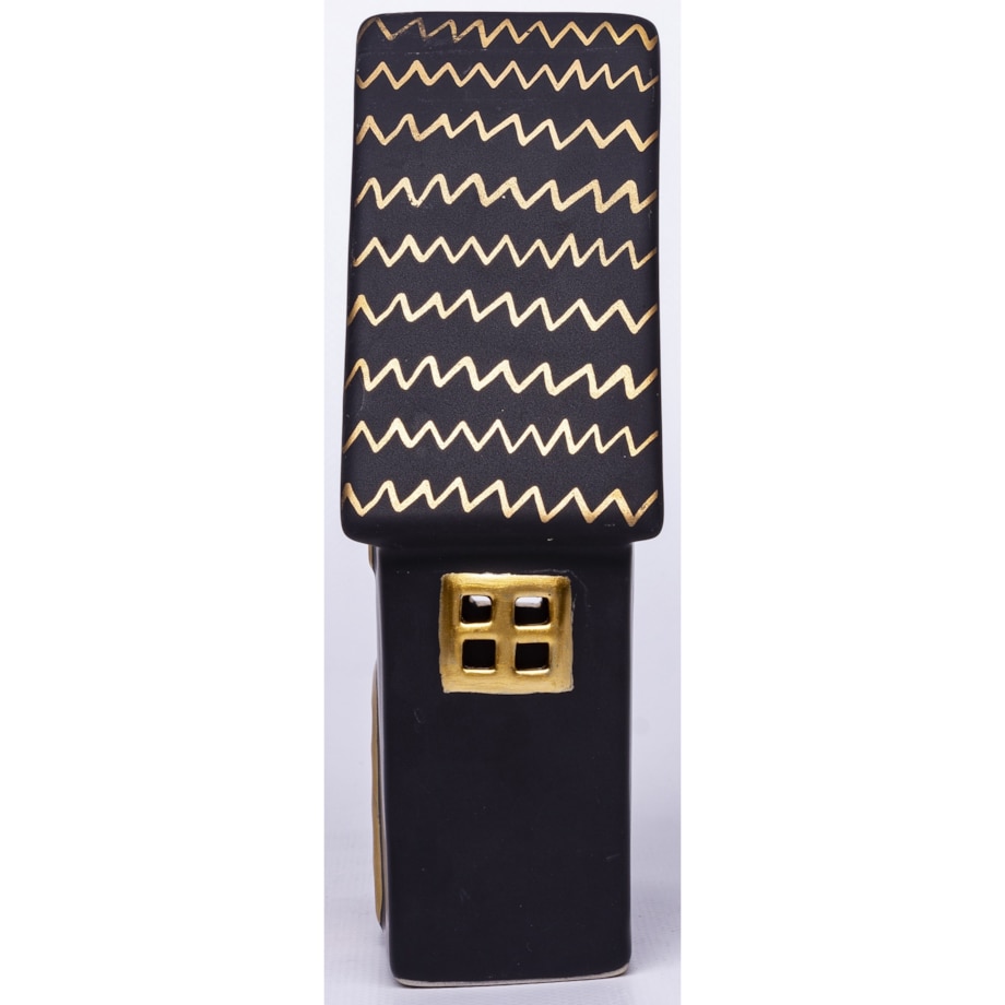 Dolomitowy czarny domek LED 19x12x6,5 cm JOUDA