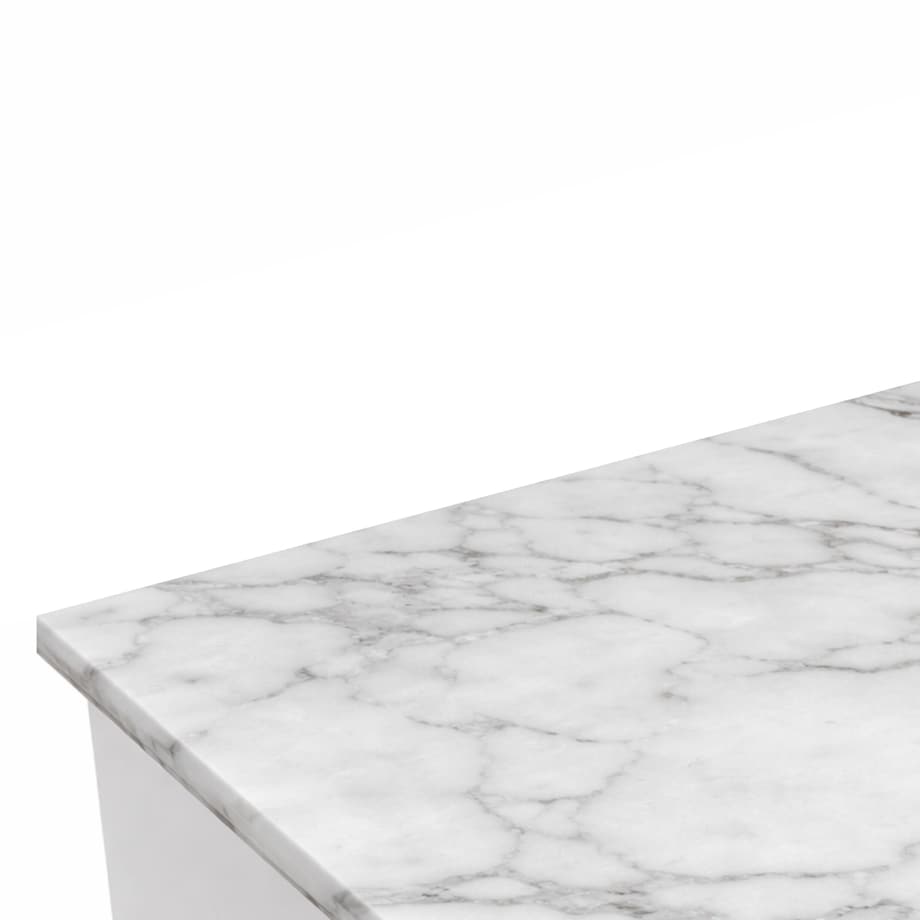 Szafka RTV złota Italiano Glamour Premium z blatem marmurowym 200x45x42