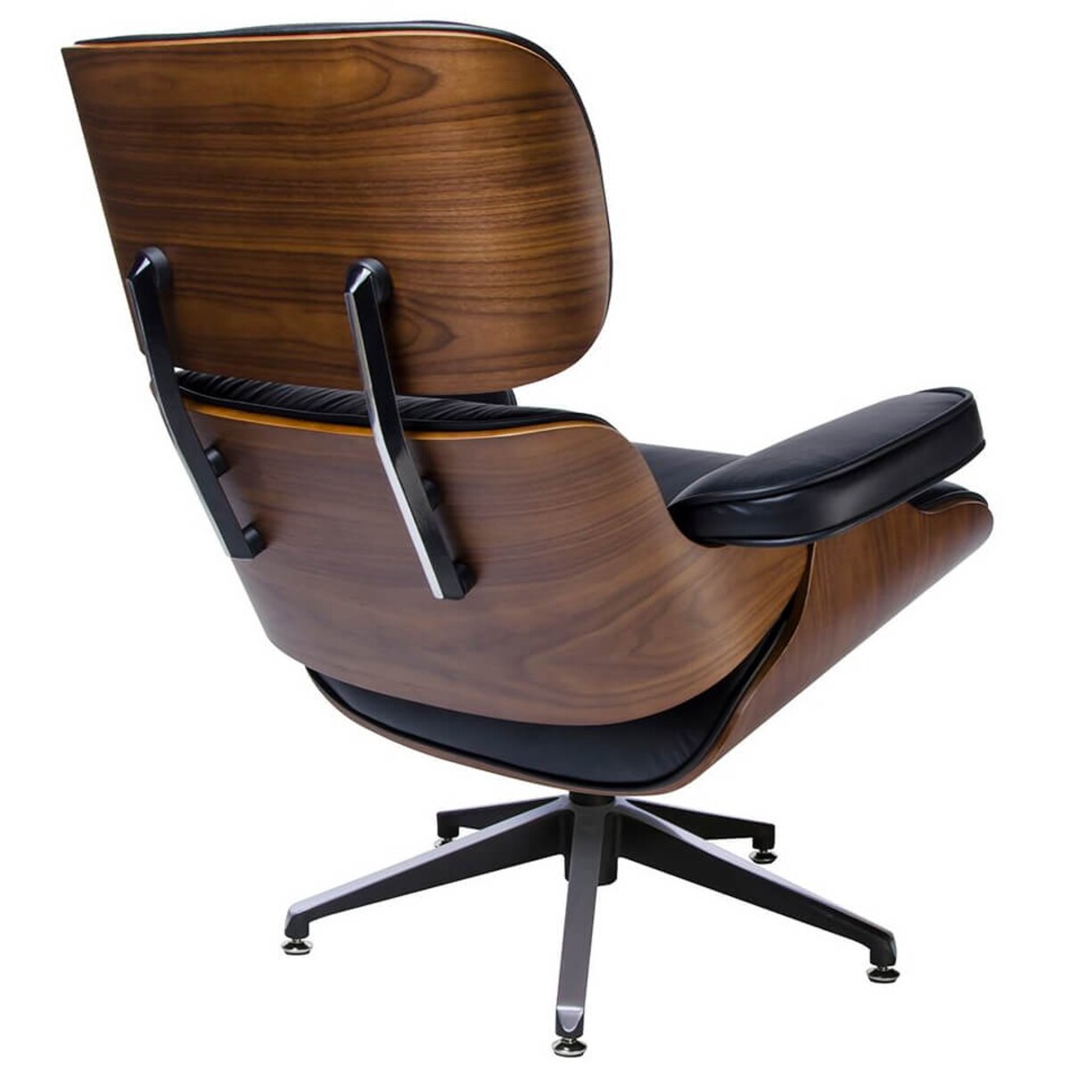 Wypoczynkowy fotel Lounge KH1501100140 z podnóżkiem czarny orzech, King Home