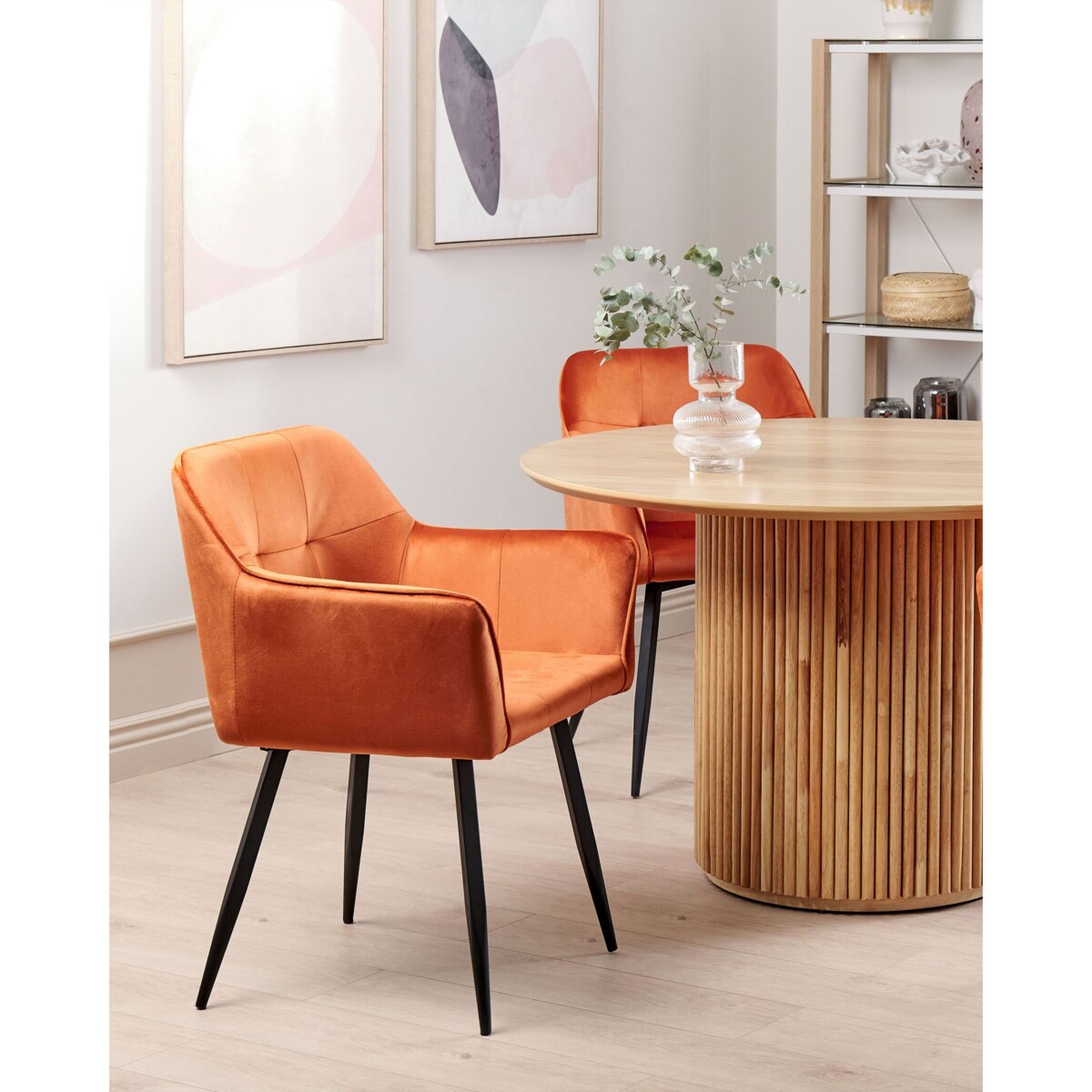 Zestaw 2 krzeseł do jadalni welurowy pomarańczowy JASMIN
