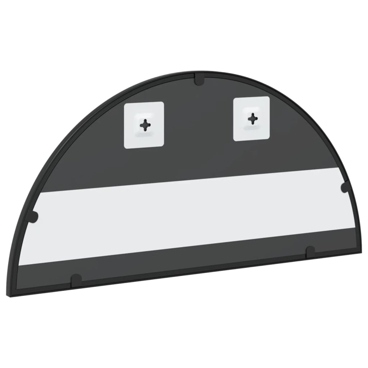 vidaXL Lustro ścienne, czarne, 60x30 cm, zakończone łukiem, żelazo