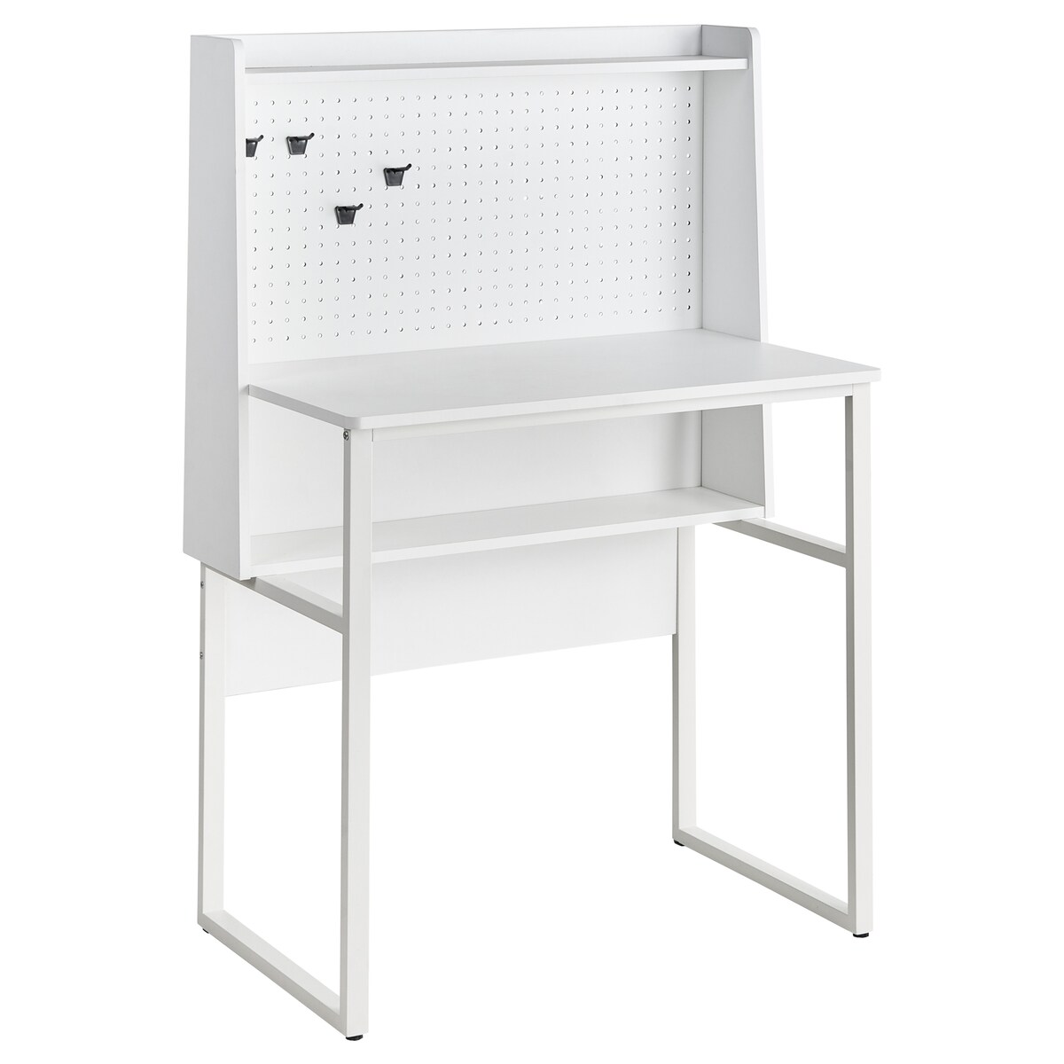 Biurko z tablicą perforowaną BUXTON Biały 84 cm 48 cm