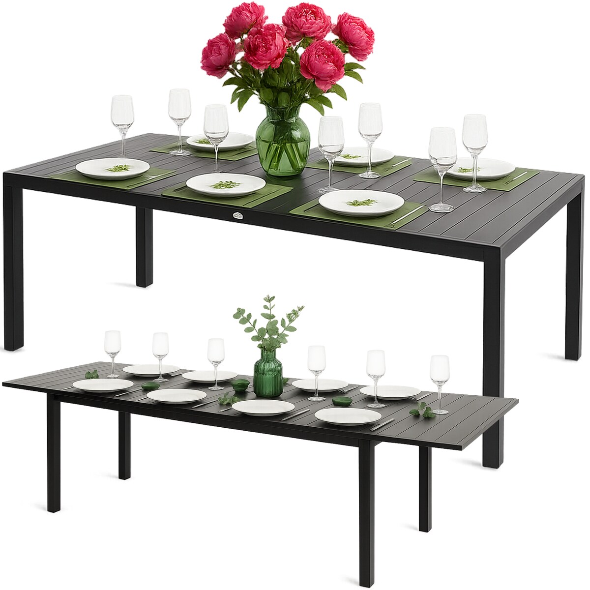 Stół Ogrodowy Rozkładany Składany Stolik Na Taras Balkon Blat Metal Antracytowy