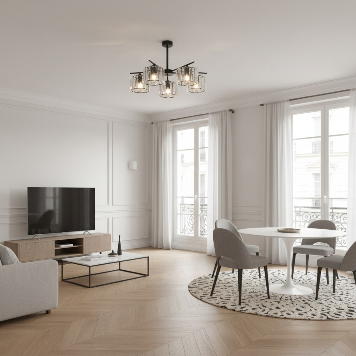 lampa sufitowa wisząca 5 punktowa edylit glamour do kuchni