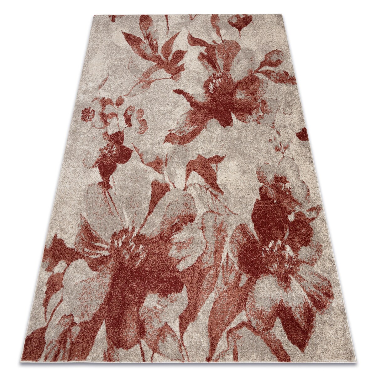 Dywan FUSION 8259 krem / bordo - Kwiaty, 180x270 cm