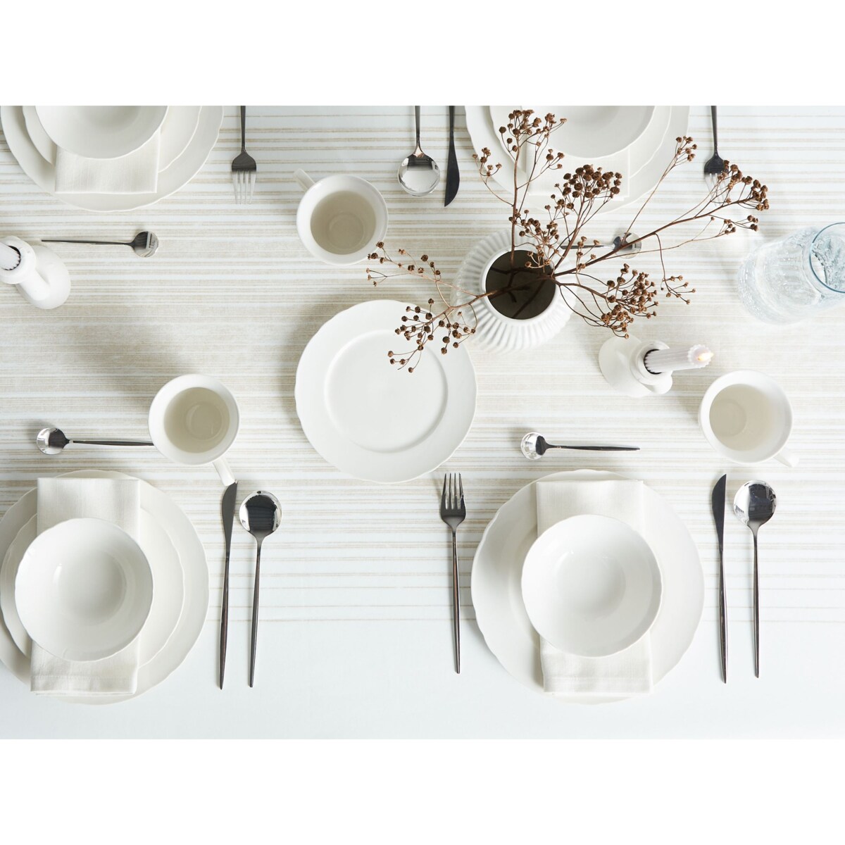 Zastawa stołowa 16-częściowa ELDERBERRY Porcelana Biały