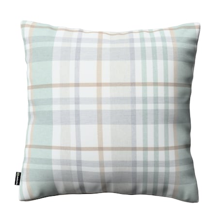 Poszewka Kinga na poduszkę 60x60 kratka zielono-szary melanż