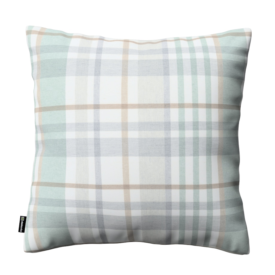 Poszewka Kinga na poduszkę 60x60 kratka zielono-szary melanż