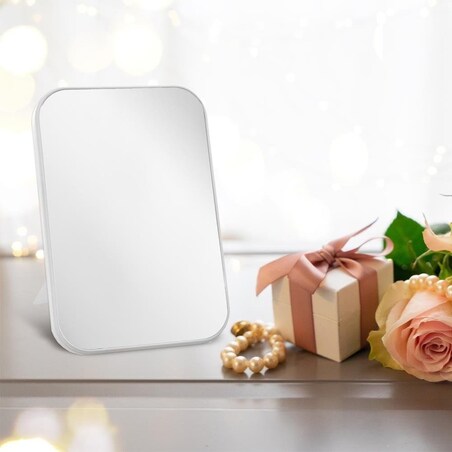 Lusterko Lustro Kosmetyczne do makijażu Stojące Białe 14,5 x 21,5 cm