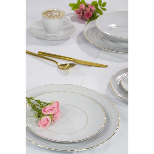 Serwis obiadowy dla 12 osób 44 el. Sofia Złota Linia 3604