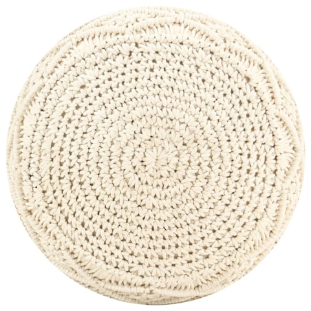 vidaXL Ręcznie robiony puf z makramy, 45 x 30 cm, bawełna