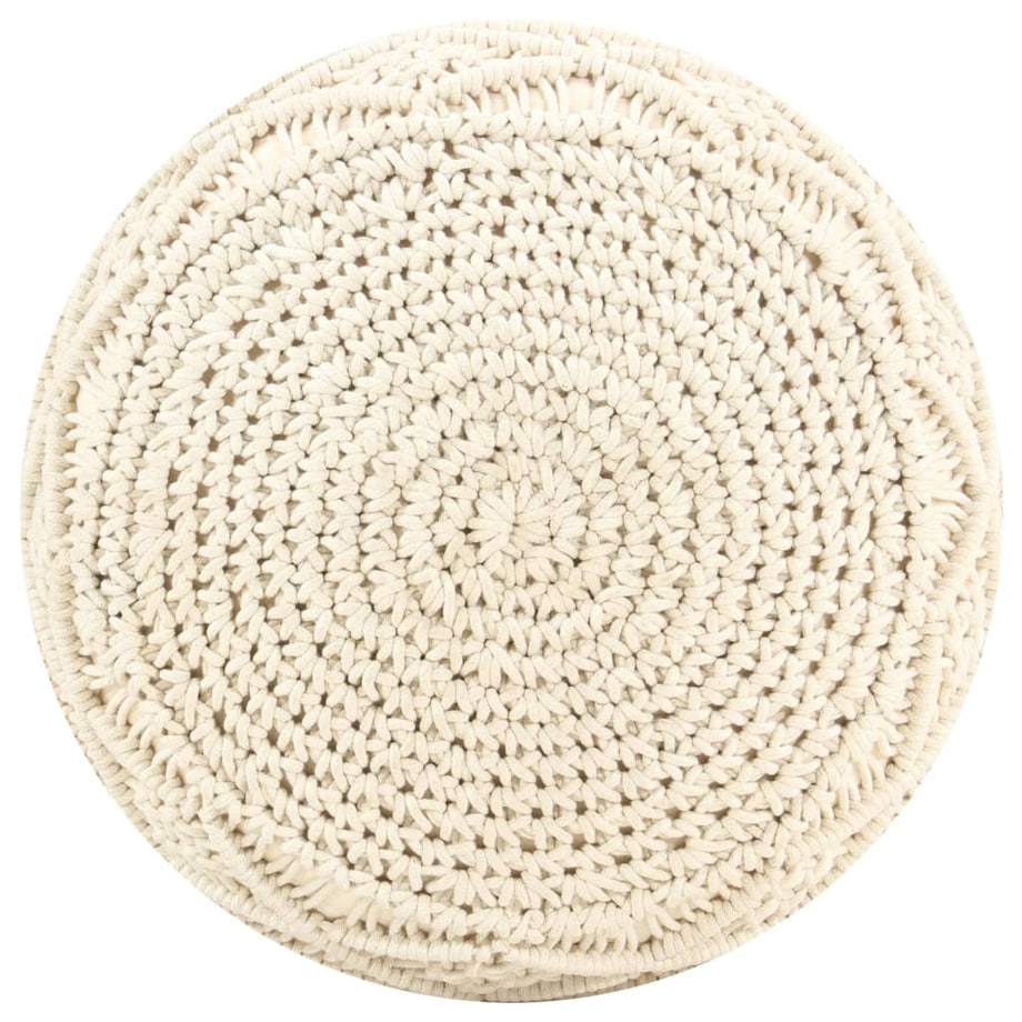 vidaXL Ręcznie robiony puf z makramy, 45 x 30 cm, bawełna
