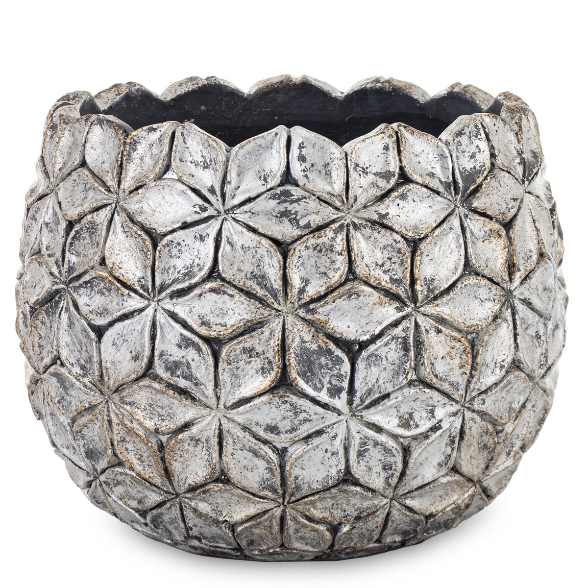 Osłonka cementowa 18,5x22x22 cm ASCONA szarosrebrna