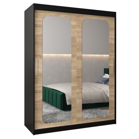 Szafa przesuwna Garderoba PROMO T3 150 czarny/sonoma