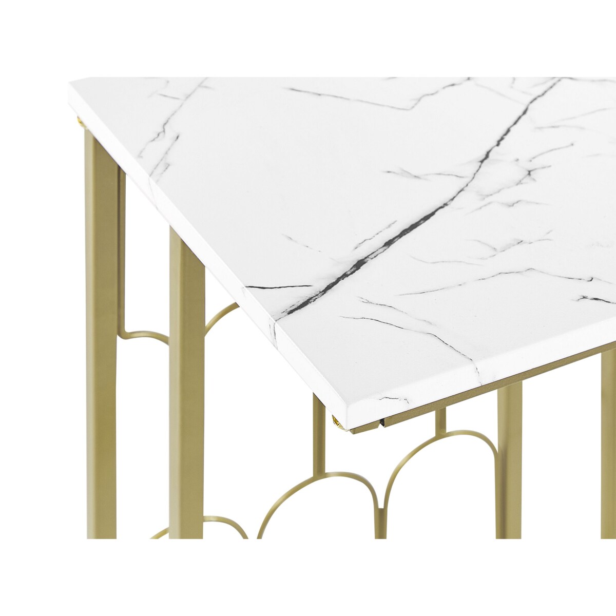 Stolik pomocniczy efekt marmuru biało-złoty PANDALE