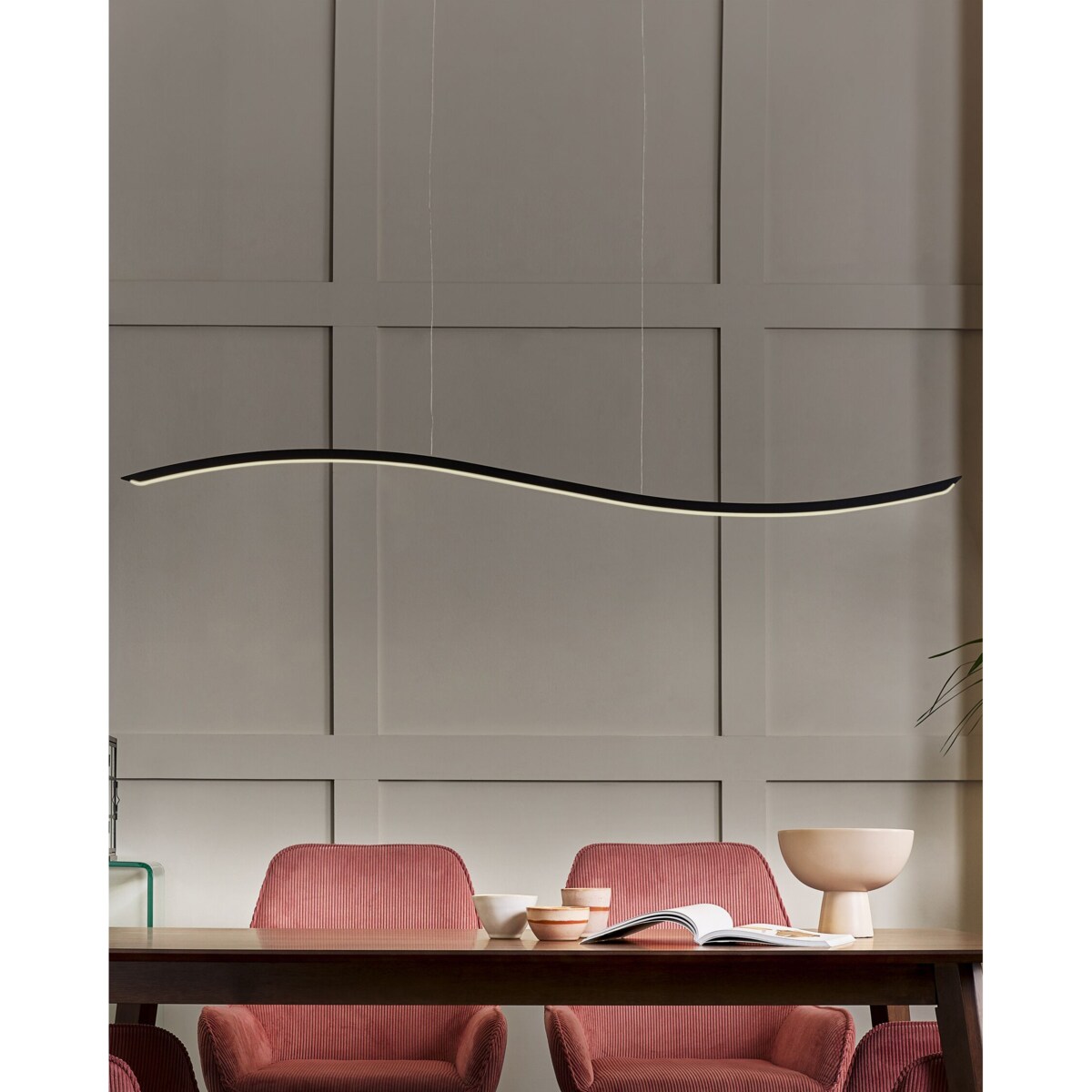 Lampa wisząca LED metalowa czarna CALAO