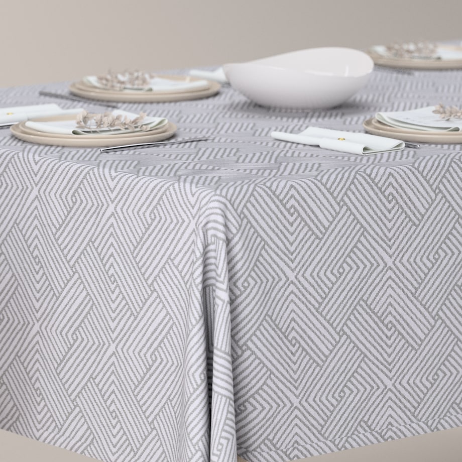 Obrus prostokątny 100 x 100 cm szare wzory geometryczne