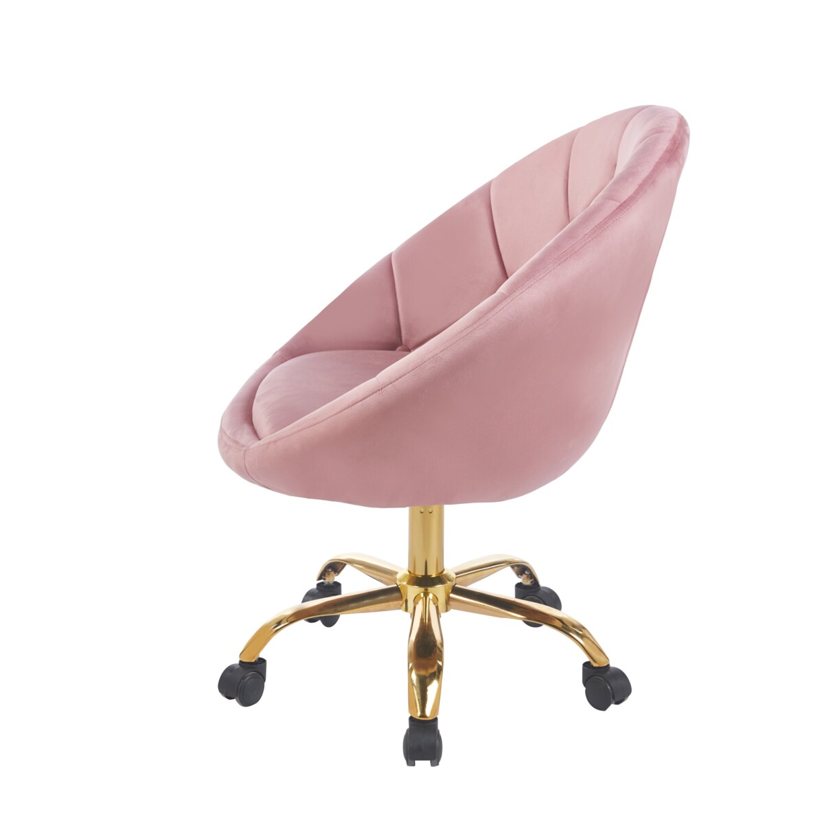 Fotel podnoszony ELEGANCKI obrotowy WELUR na kółkach RUNDO różowy JUMIhome
