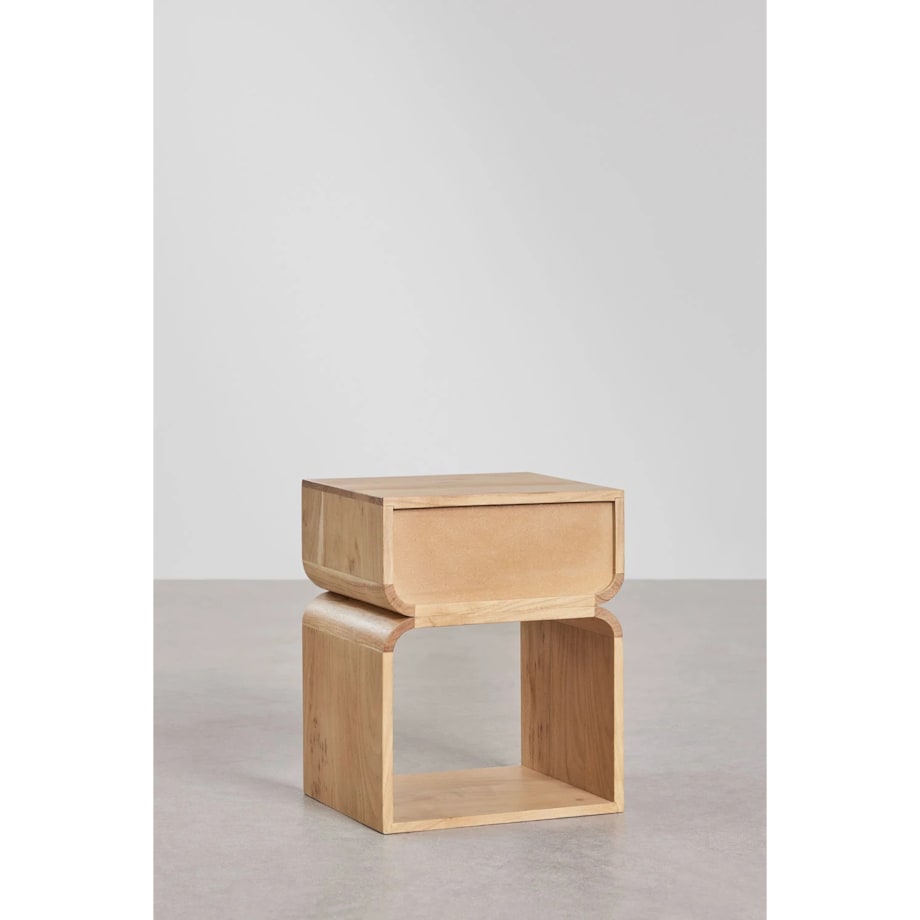 Szafka stolik nocny drewno mango, naturalny, Ferni, 40x35 cm