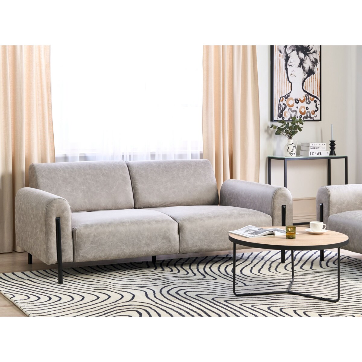 Sofa 3-osobowa szara ASKIM