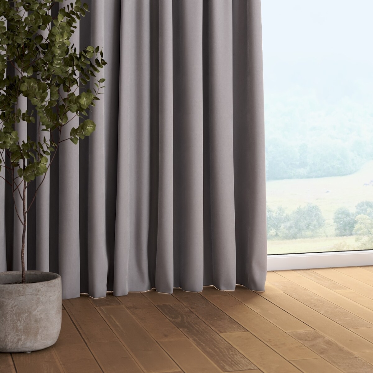 Zasłona na taśmie marszczącej 1 szt. 130x245 srebrzysty szary