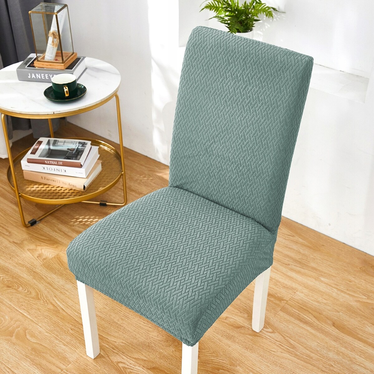 POKROWIEC NA KRZESŁO MIĘTOWY ŻAKARD ELASTYCZNY [10-Z1-MT]