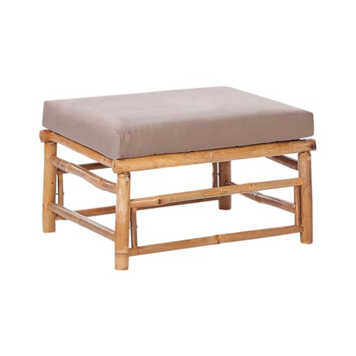 Otomana ogrodowa bambusowa beżowoszara CERRETO