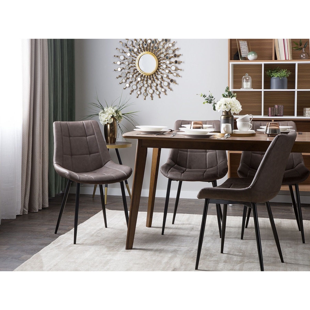 Zestaw 2 krzeseł do jadalni ekoskóra ciemnobrązowy MELROSE