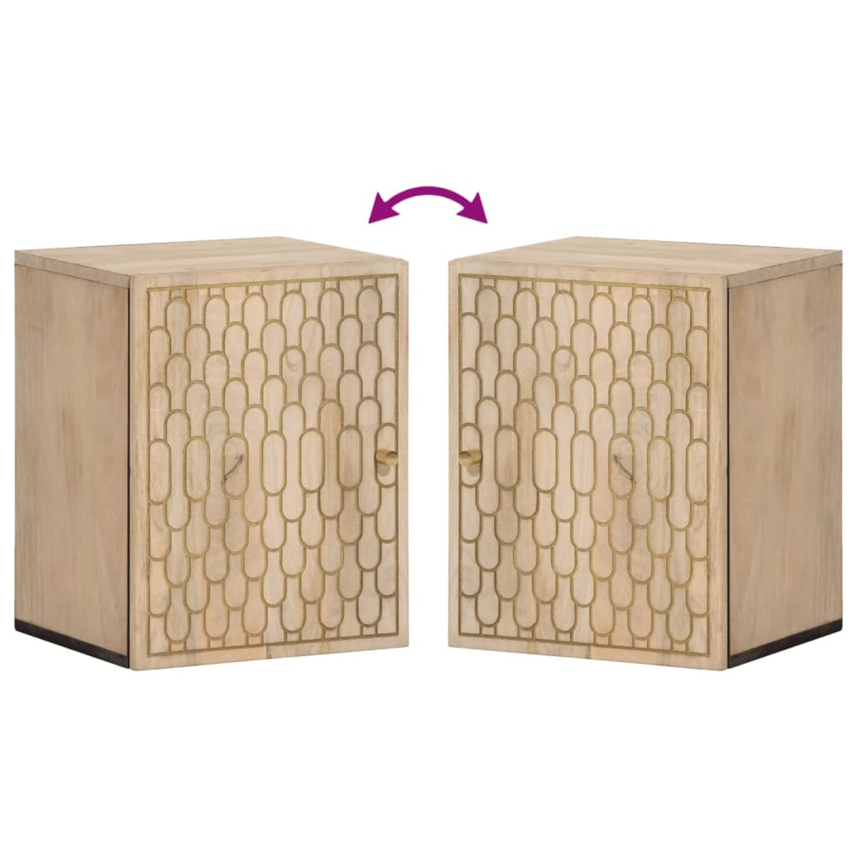 vidaXL Szafka ścienna do łazienki, 38x33x48 cm, lite drewno mango