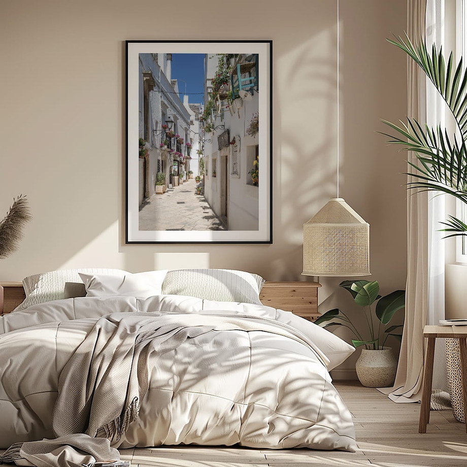 plakat malownicza uliczka locorotondo apulia włochy 50x70