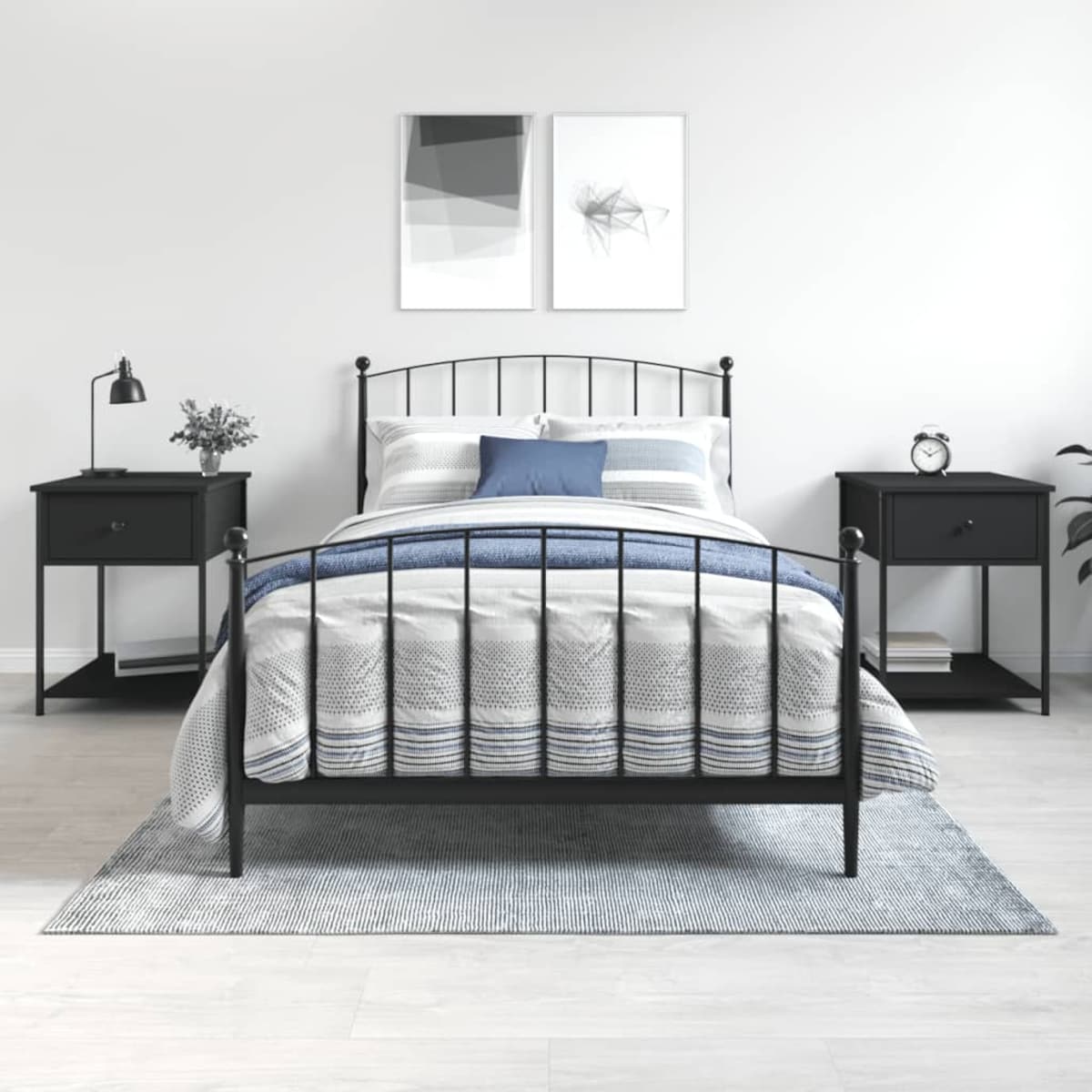 vidaXL Stoliki nocne, 2 szt., czarne, 44x45x58 cm