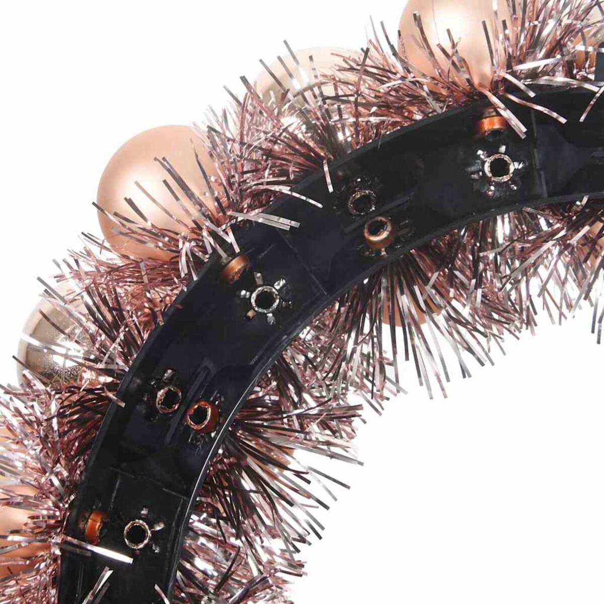 vidaXL Wieniec Bożonarodzeniowy z Bombkami 2 pcs Różowe złoto