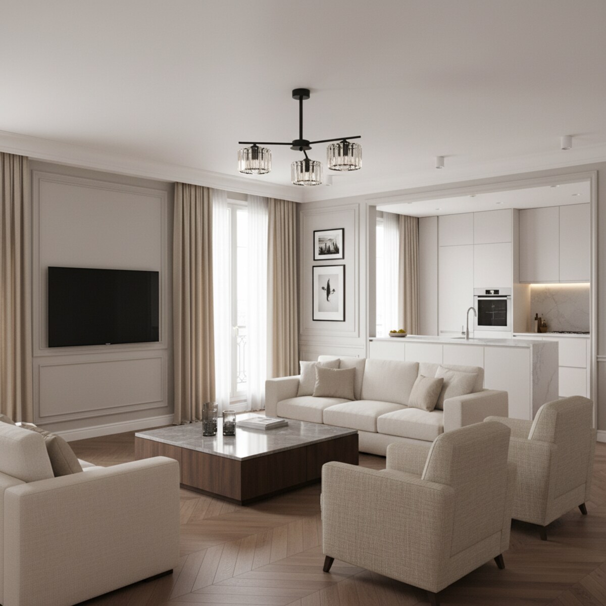 lampa sufitowa wisząca 3 punktowa edylit glamour do salonu
