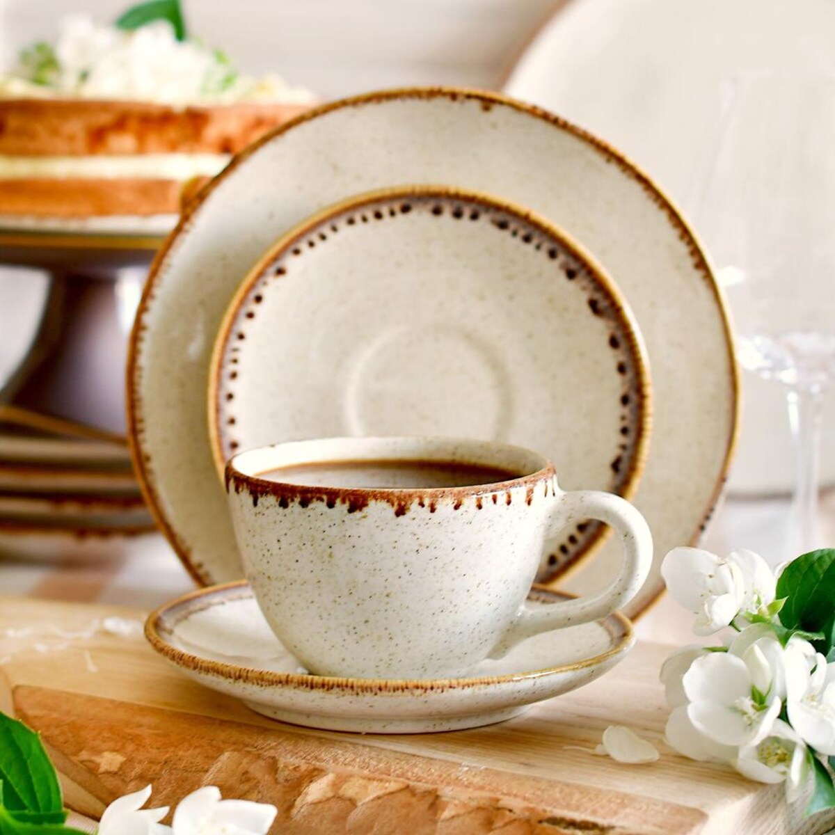 VILLA ITALIA Filiżanka ze spodkiem 260 ml ceramiczna RUSTICO