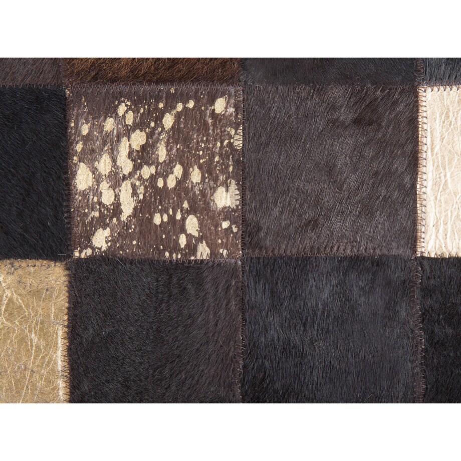 Dywan patchwork skórzany 80 x 150 cm brązowy BANDIRMA