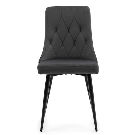 Krzesło tapicerowane welurowe do salonu jadalni CAREN szare