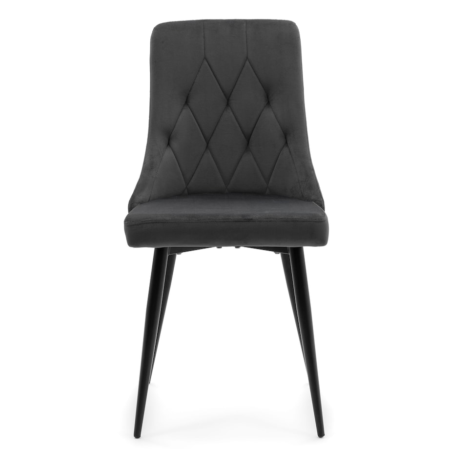 Krzesło tapicerowane welurowe do salonu jadalni CAREN szare