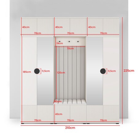 Garderoba z panelami do przedpokoju Ritmo wersja 3 Trinity 15 beż cashmere