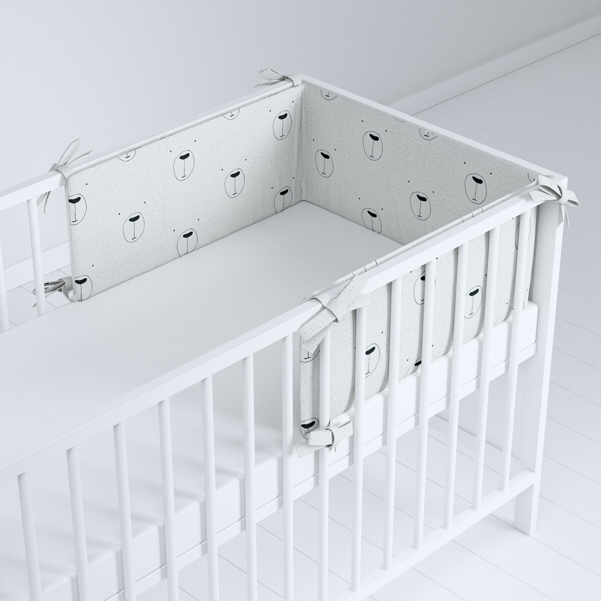 Ochraniacz do łóżeczka, ecru-czarny, 180x30cm, Magic Collection