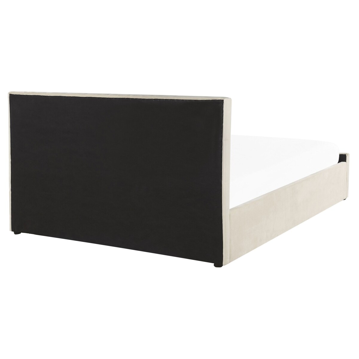 Łóżko z pojemnikiem welurowe 160 x 200 cm beżowe AMIENS