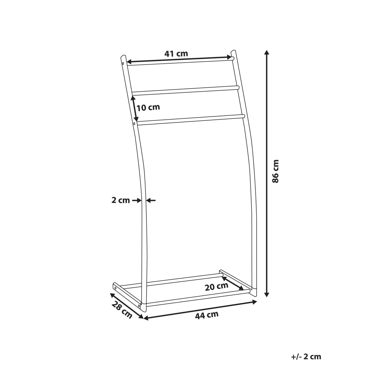 Stojak na ręczniki 44 x 86 cm srebrny AMBIL