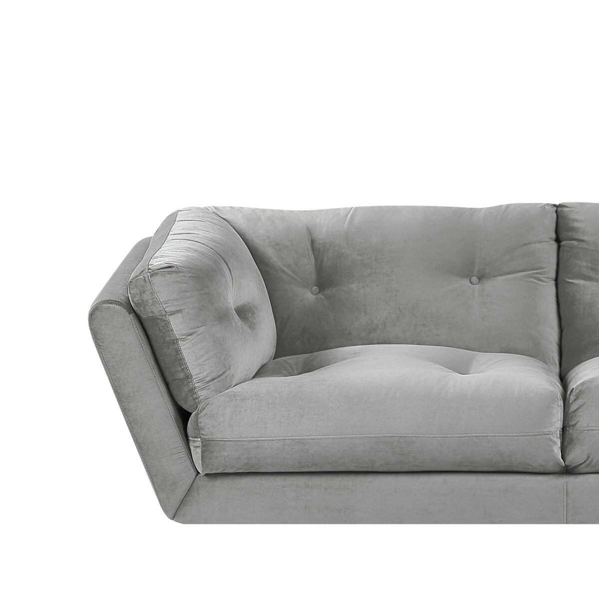 Sofa 3-osobowa welurowa szara LENVIK