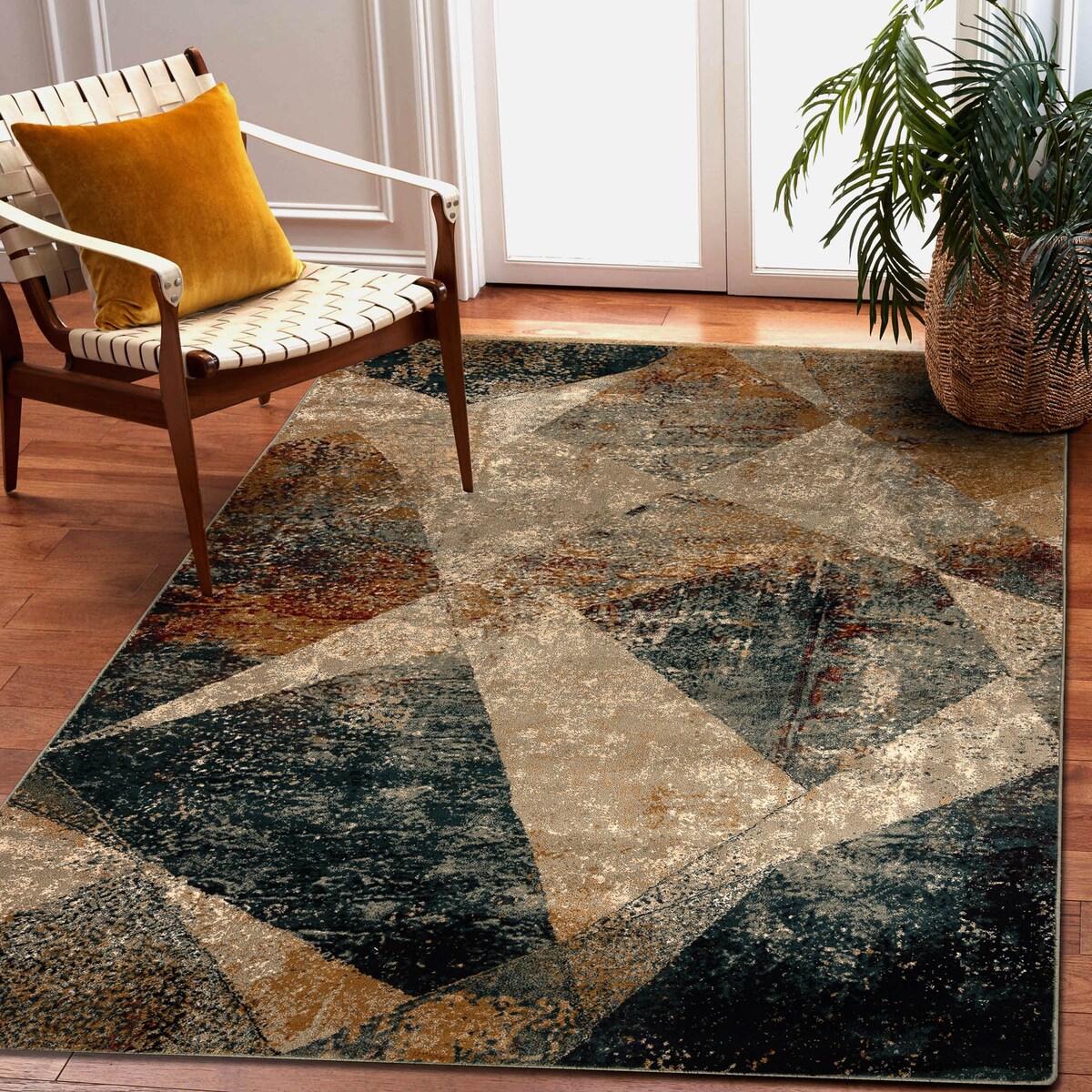 Dywan wełniany OMEGA RAMI Mozaika szmaragd 170x235 cm