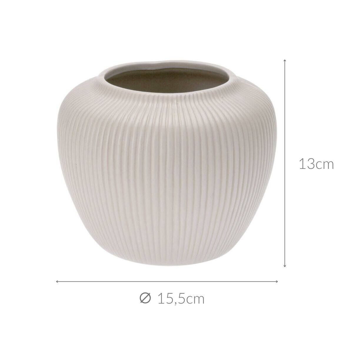 Wazon na kwiaty szeroki, niski, pudrowe kolory, ceramika, Ø 15,5 cm