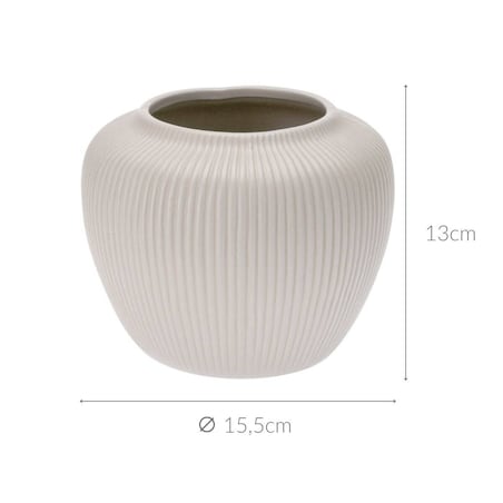 Wazon na kwiaty szeroki, niski, pudrowe kolory, ceramika, Ø 15,5 cm