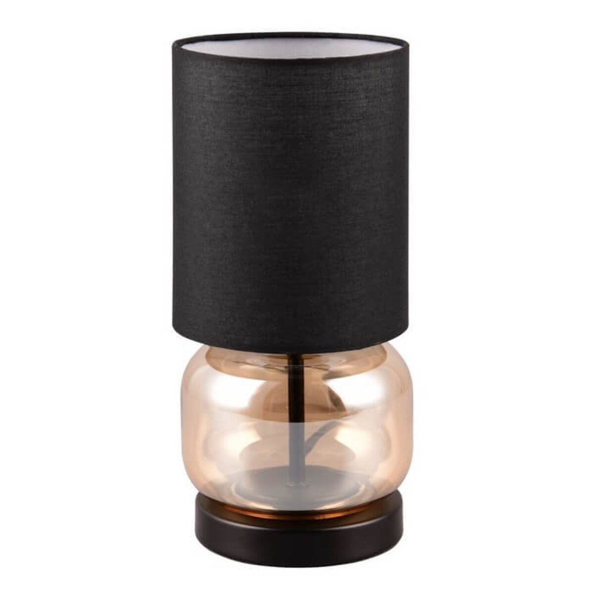 Abażurowa lampa stołowa Elio 517800113 Trio do gabinetu czarna bursztynowa